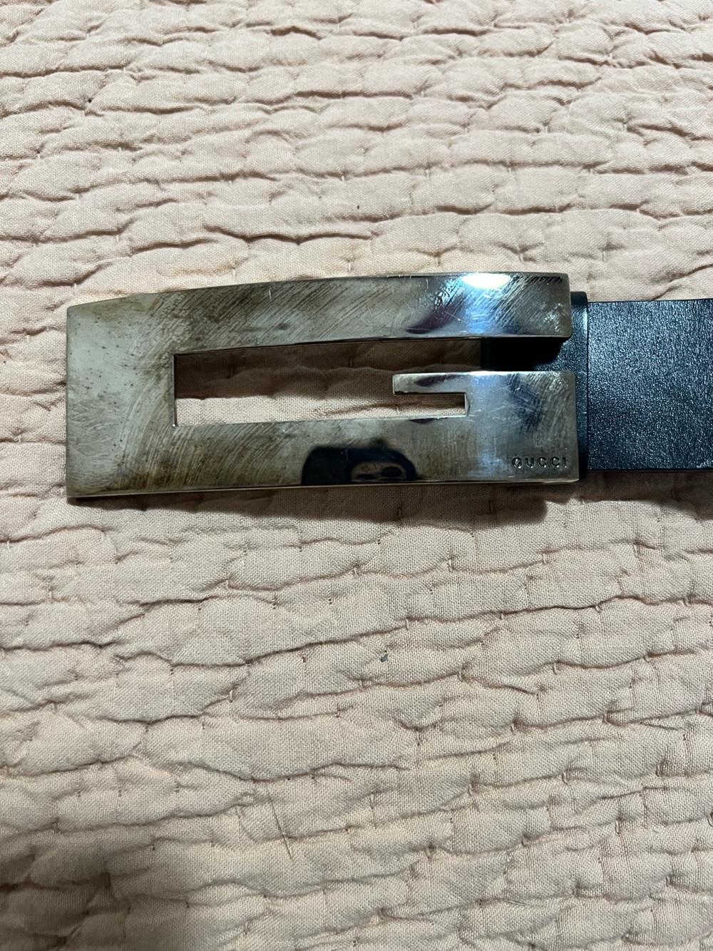 Authentic Gucci Belt Vintage G Classic Buckle Logo Black Leather size 70/28